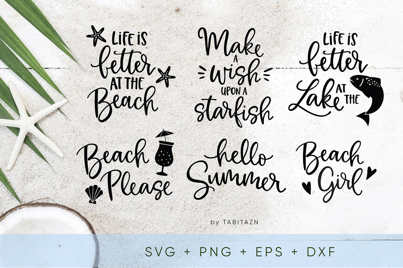 Download Beach bundle 6 cut files SVG, EPS, PNG, DXF By Tabita's ...