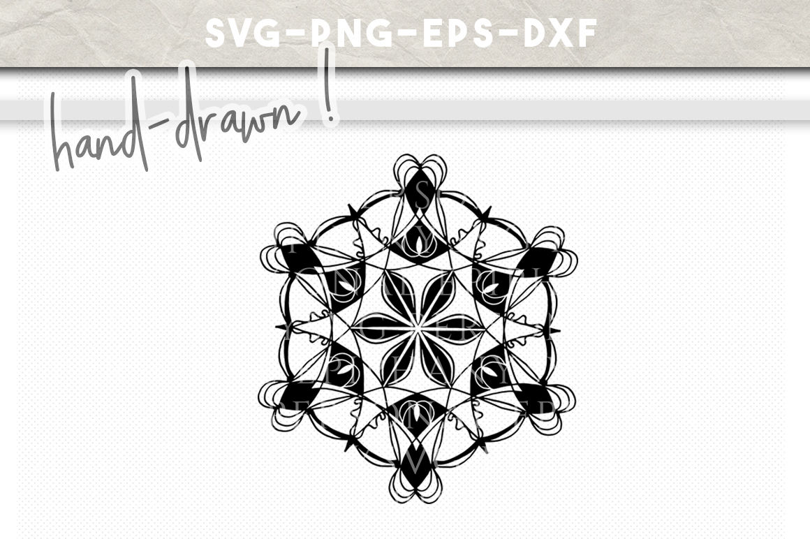 Mandala Clip Art SVG Hand Drawn DXF EPS PNG Cut File By ...
