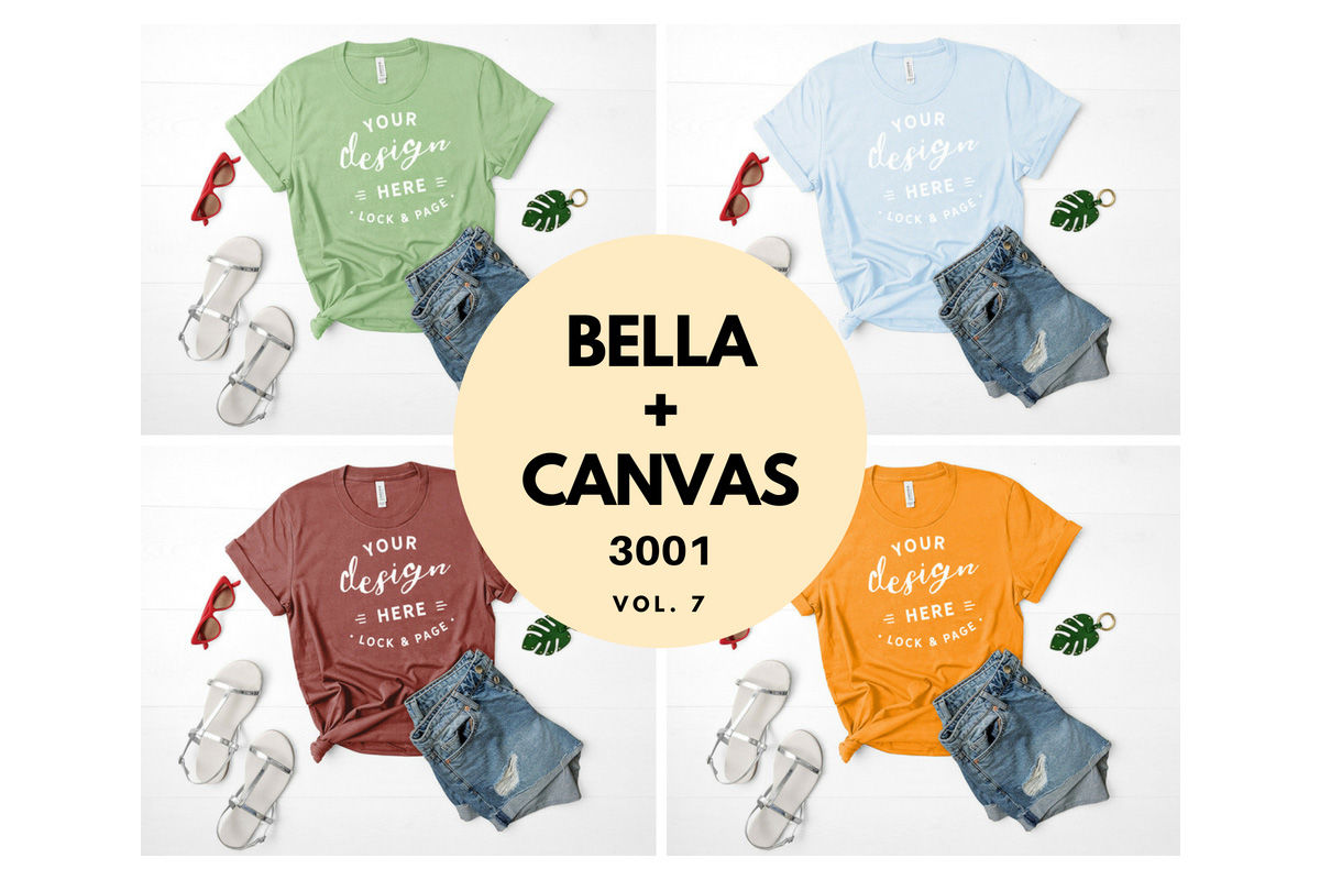 Download Bella Canvas 3001 T Shirt Mockup Bundle Vol 7 By Lock And Page Thehungryjpeg Com