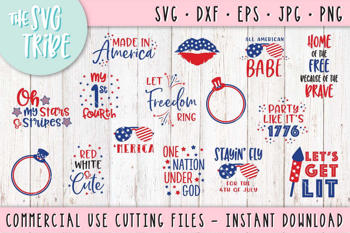 Download Big 4th of July SVG Bundle, 15 Designs, SVG DXF PNG EPS ...