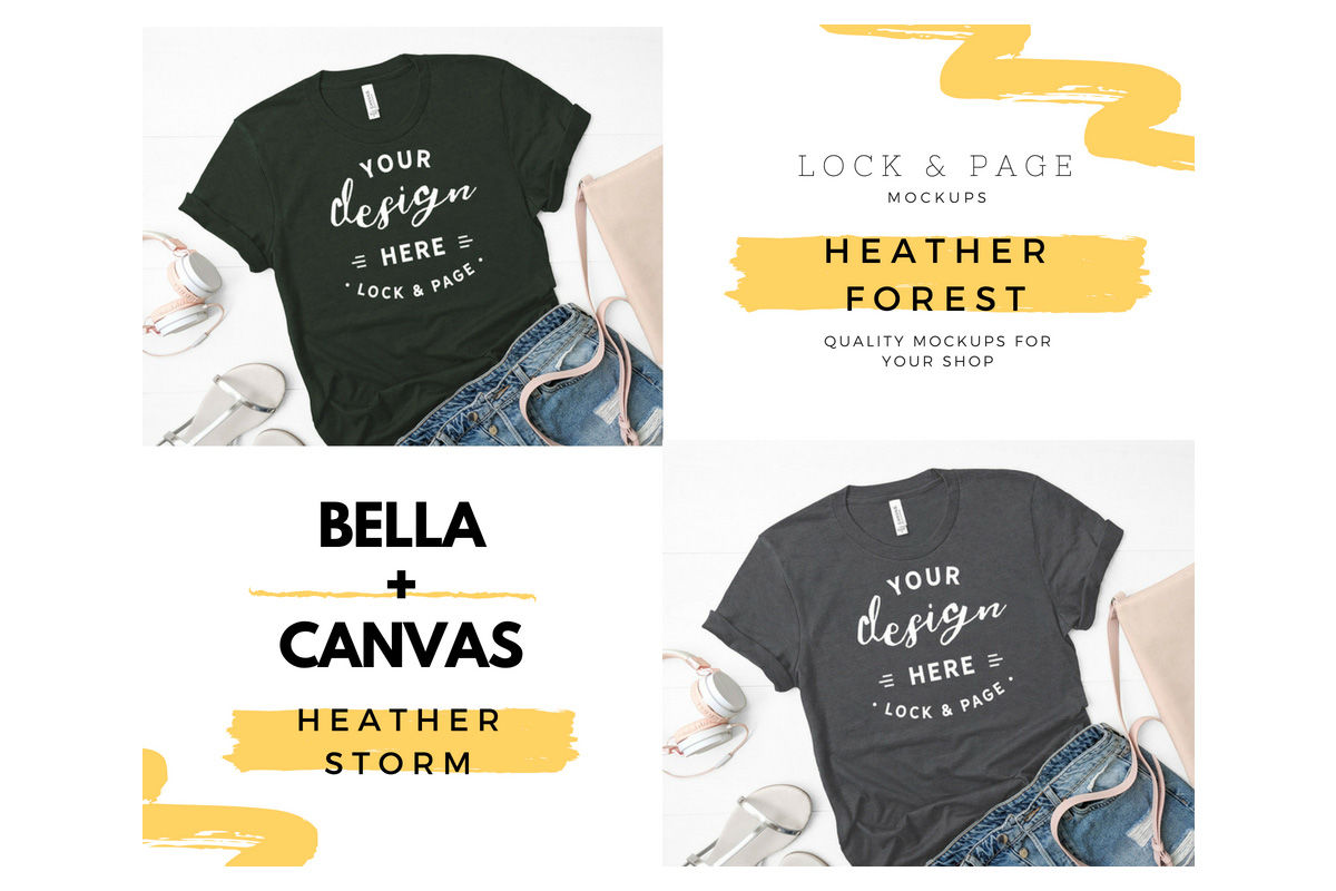 Download Bella Canvas 3001 T Shirt Mockup Flat Lay Bundle Vol. 22 ...