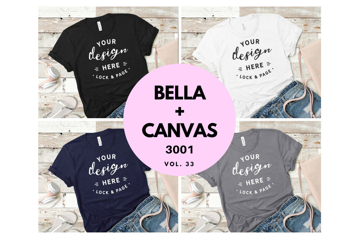 Download Women S T Shirt Mockup Bundle Bella Canvas 3001 Vol 33 By Lock And Page Thehungryjpeg Com PSD Mockup Templates