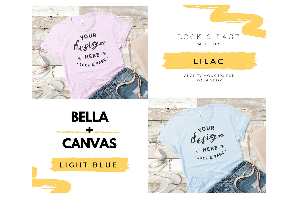 Download Bella Canvas 3001 T Shirt Mockup Flat Lay Bundle Vol. 37 ...