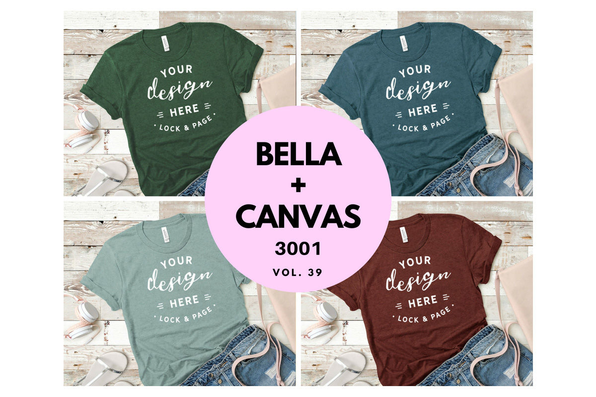 T Shirt Mockup Bundle Bella Canvas 3001 Vol 39 By Lock And Page Thehungryjpeg Com