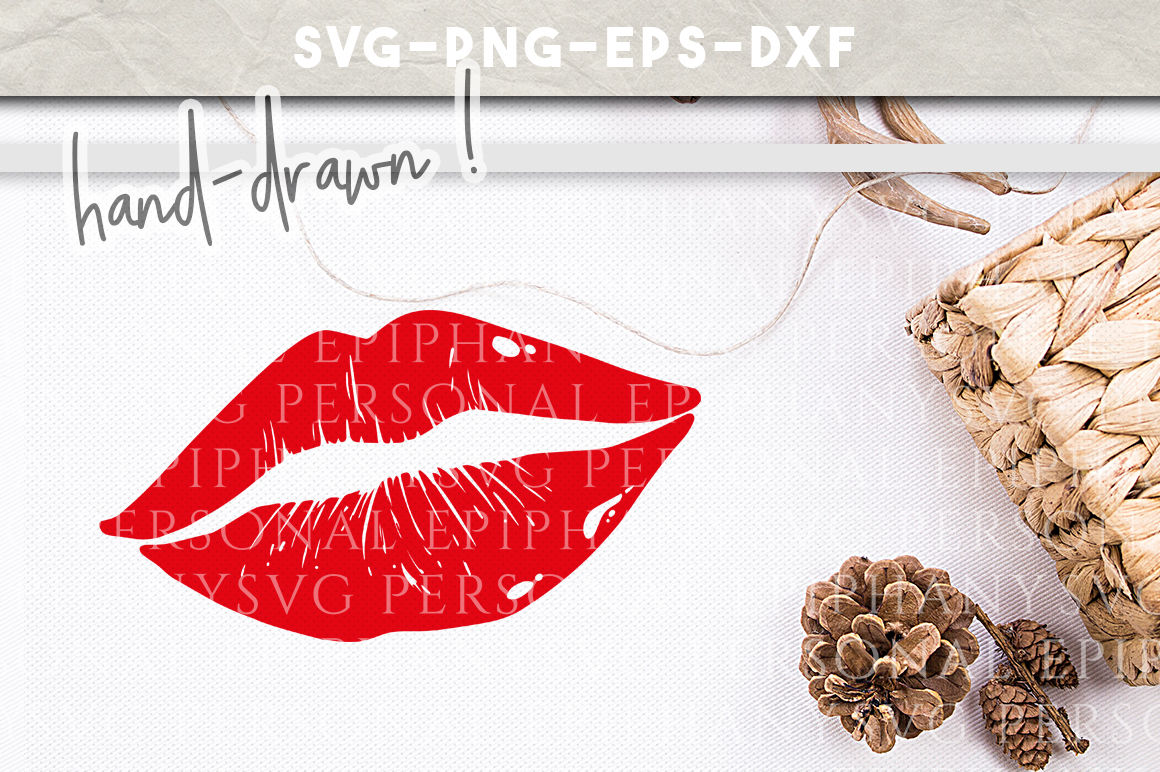 Lips Svg Clip Art Hand Drawn Dxf Eps Png Cut File By Personal Epiphany Thehungryjpeg Com