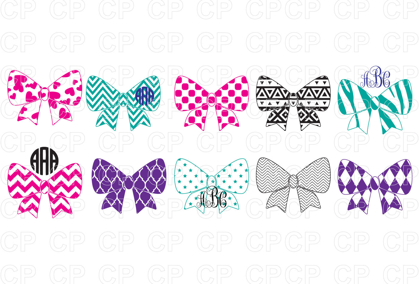 Download Pattern Bow Bundle SVG Cut Files, Pattern Bow Clipart By ...