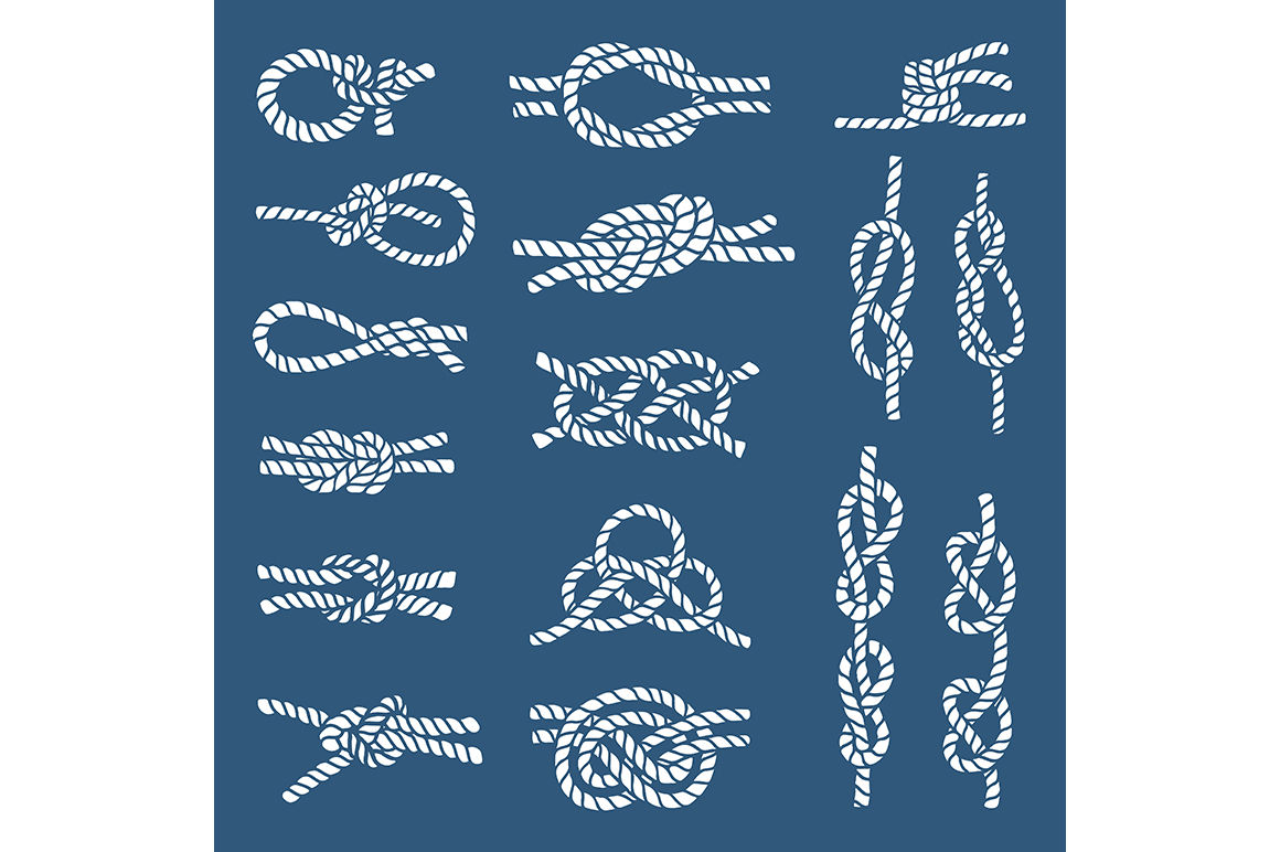 Different Nautical Knots And Ropes On Dark Background By Onyx Thehungryjpeg Com