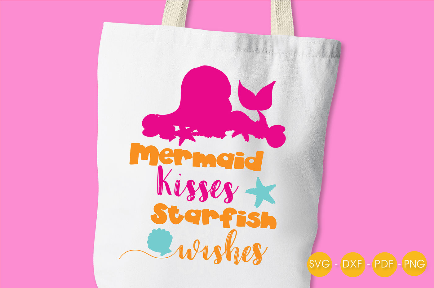 Download Mermaid kisses starfish wishes SVG, PNG, EPS, DXF, cut ...