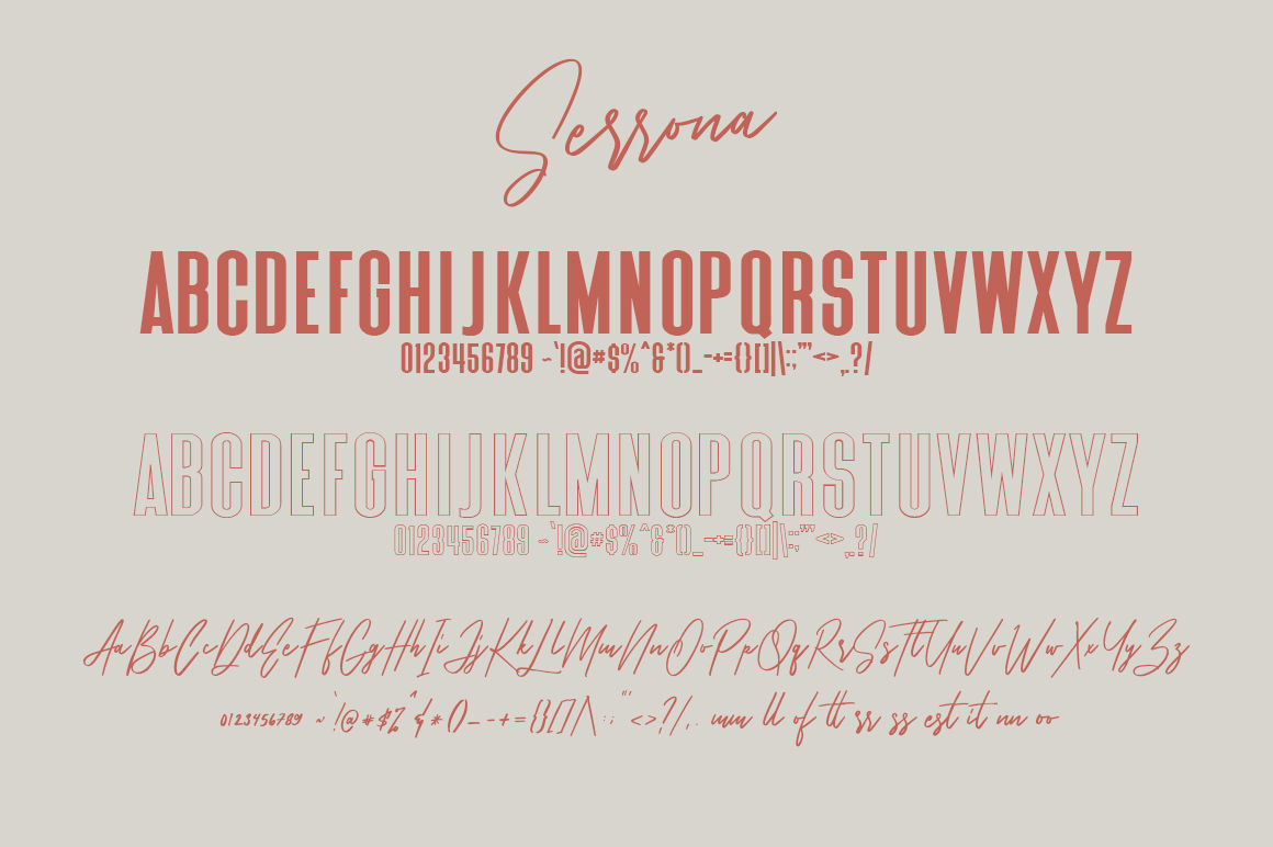 Serrona Script Font Duo By Maulana Creative Thehungryjpeg Com