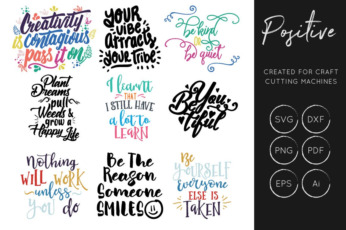Download Positive Quotes SVG, Inspiration SVG, SVG Cut Files By illuztrate | TheHungryJPEG.com