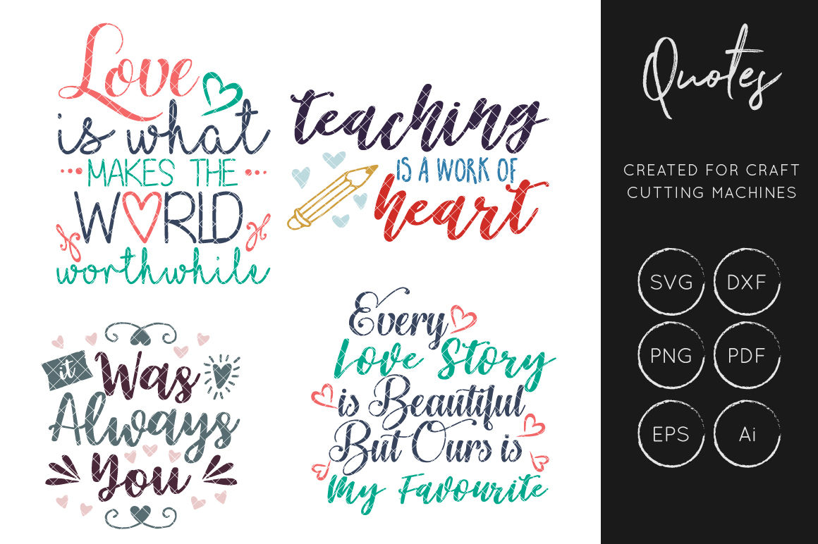 Quotes Bundle SVG, Quote SVG Cut File, Typography ...