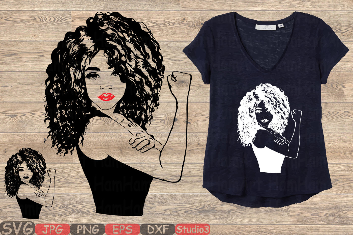 Girl Power Silhouette Svg Afro Youth Women Black Woman 867s By Hamhamart Thehungryjpeg Com