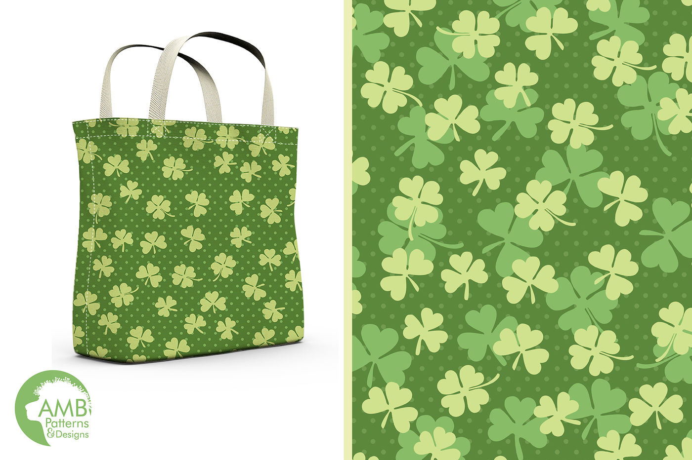 Luck of the Irish patterns, Shamrock papers AMB-443 By AMBillustrations ...