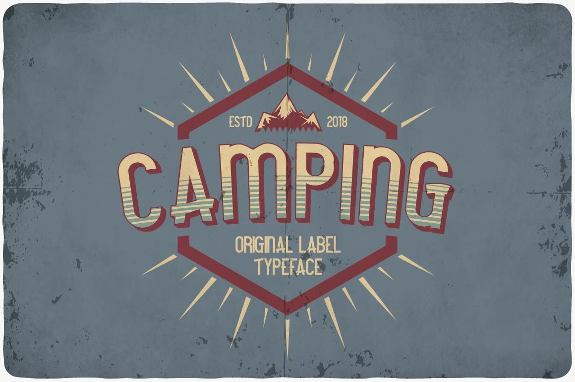 Camping typeface By Vozzy Vintage Fonts and Graphics | TheHungryJPEG
