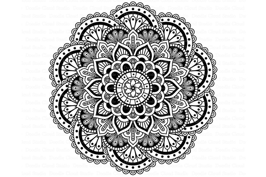 Download Mandala Svg Dxf Mandala Drawing Mandala Svg Files By Doodle Cloud Studio Thehungryjpeg Com