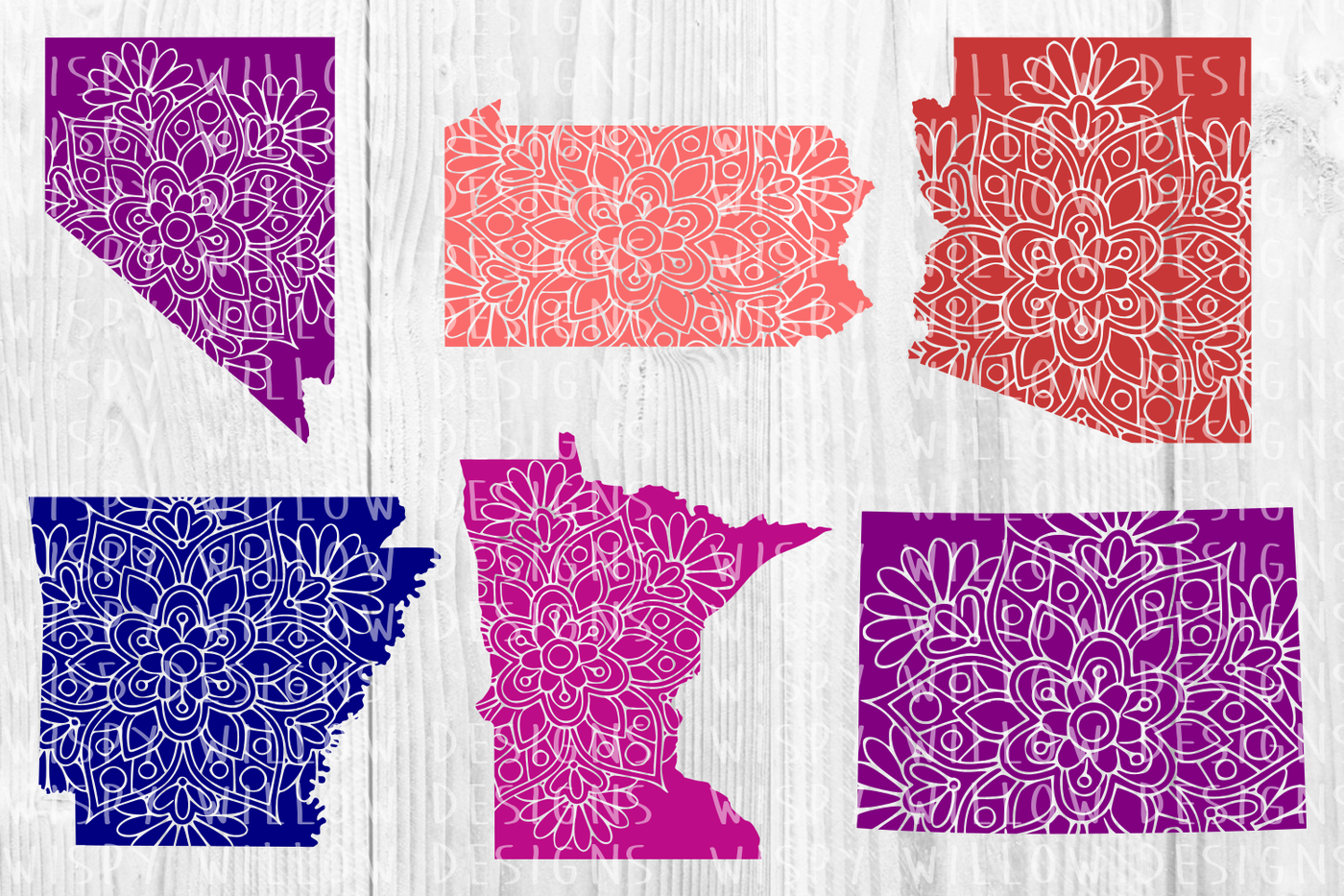 Download 50 States USA Mandala Bundle SVG, DXF, PNG, JPG, EPS, PDF ...