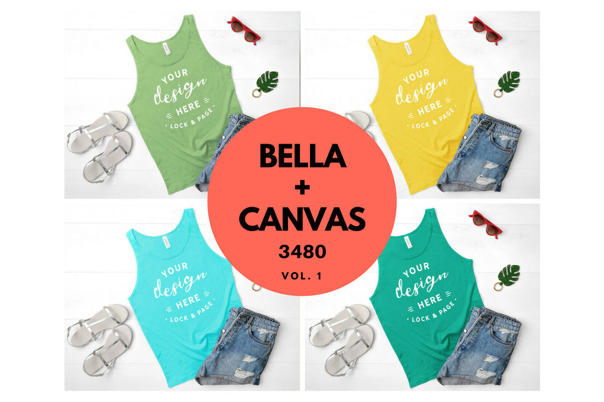Bella Canvas 3480 Tank Top Mockup Flat Lay Vol 1 By Lock And Page Thehungryjpeg Com
