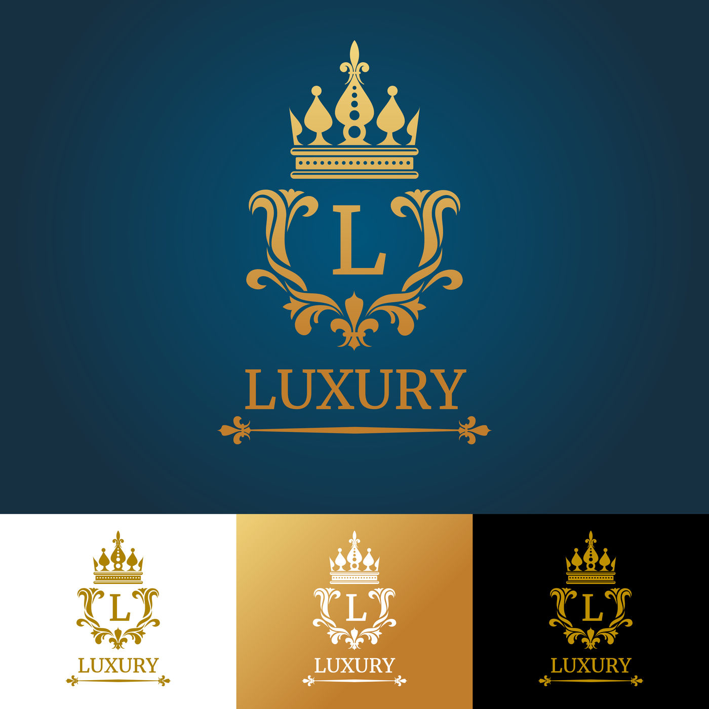 Download Monogram with crown. Royal design vector logo template By Microvector | TheHungryJPEG.com
