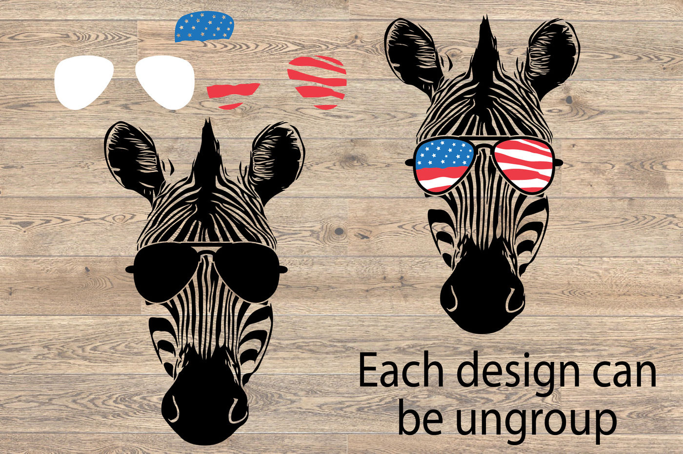 Download Zebra Head Usa Flag Glasses Silhouette Svg Patriotic Safari 872s By Hamhamart Thehungryjpeg Com