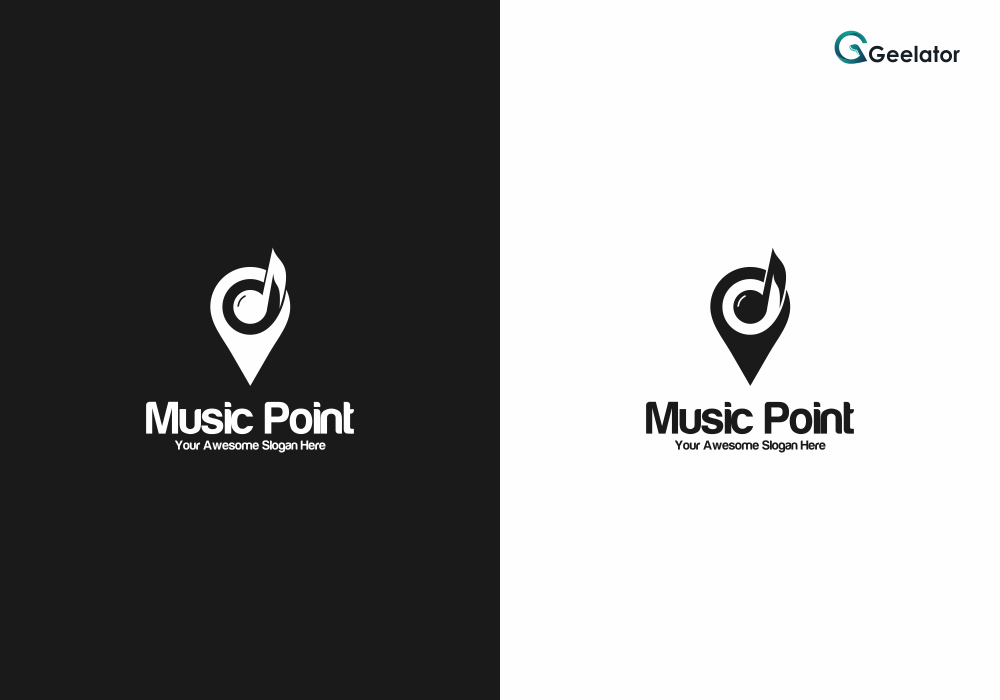 Music Point Logo Template By Geelator | TheHungryJPEG