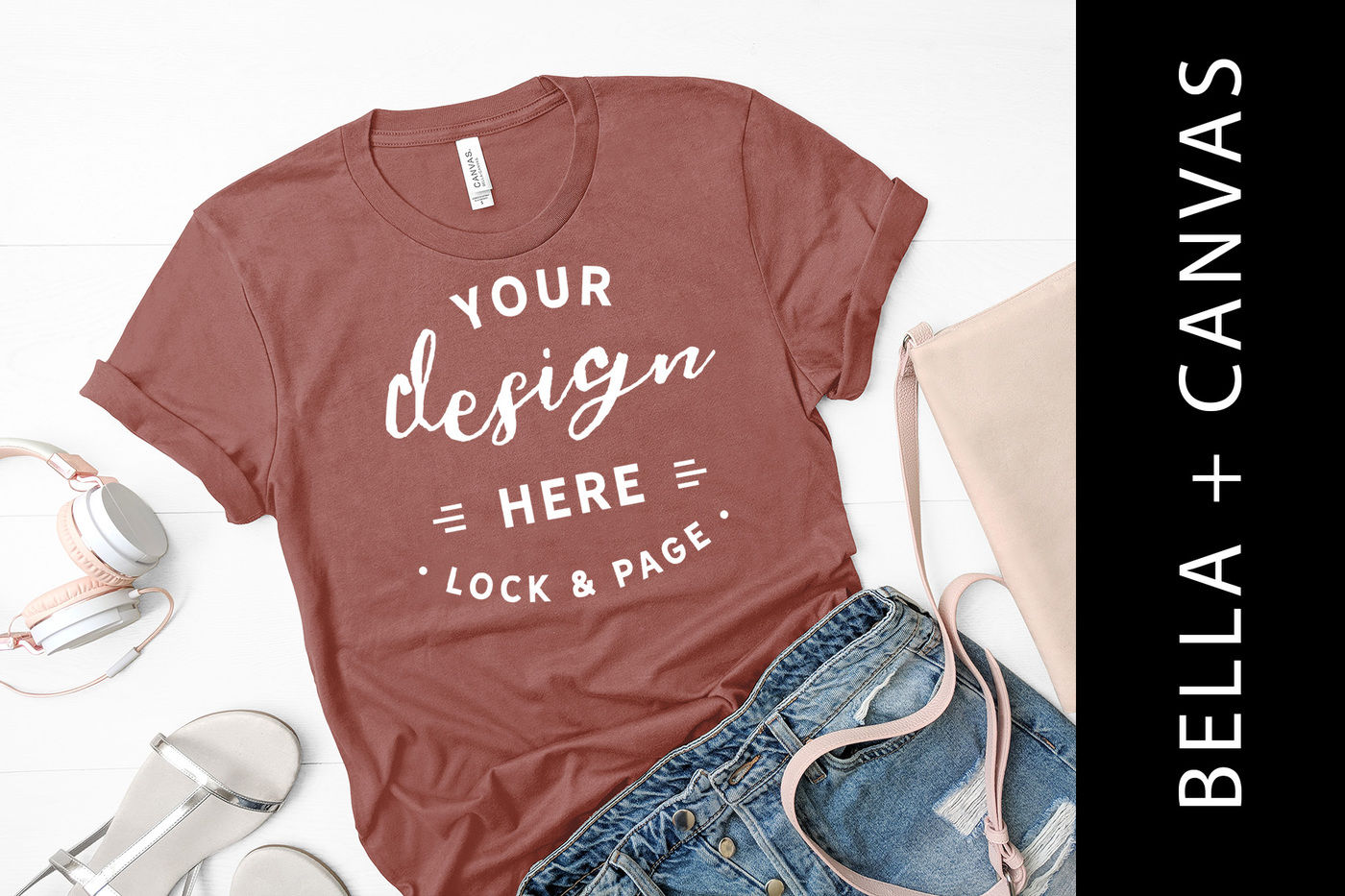 Download Bella Canvas 3001 T Shirt Mockup Mauve By Lock and Page ...