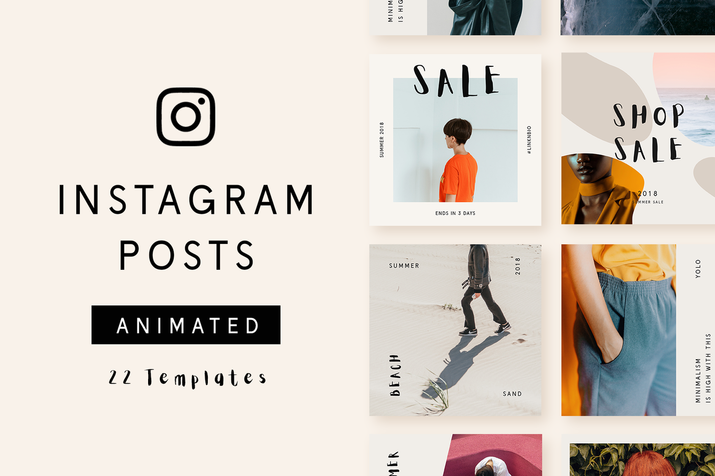 Animated Instagram Post Templates Minimalist By WildOnes