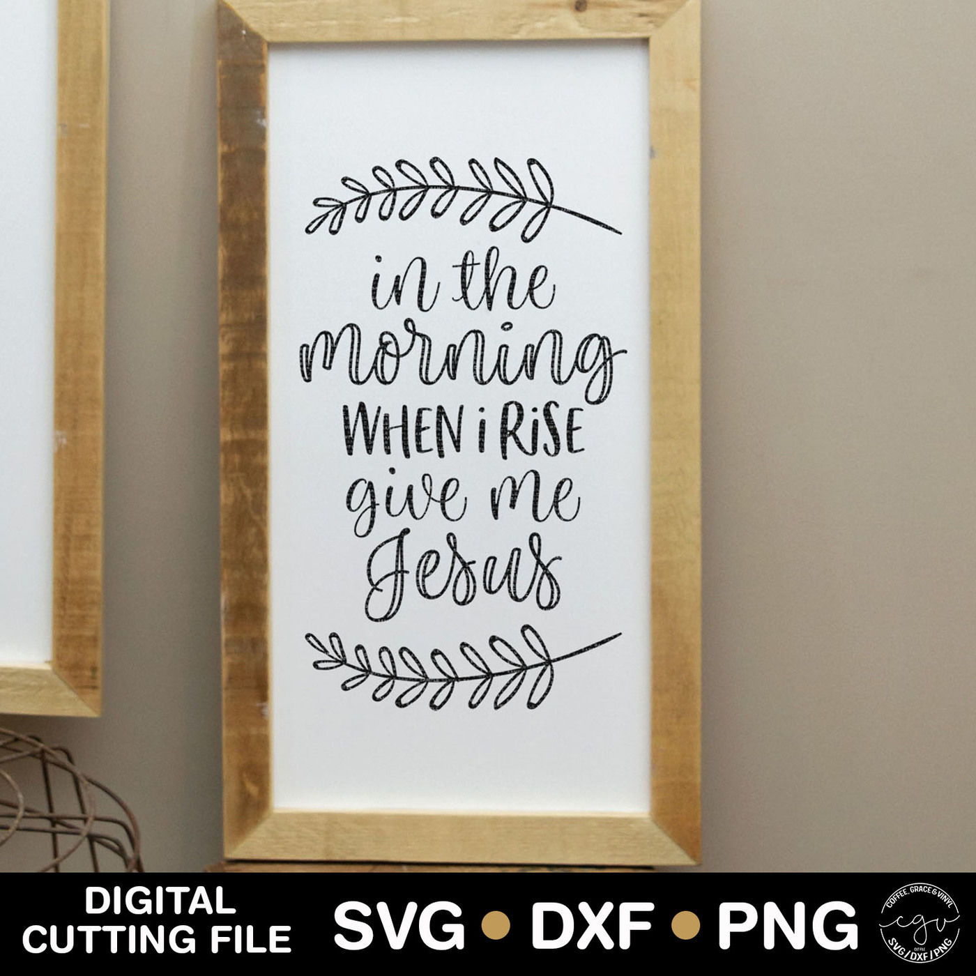 Rustic Burlap Print Sign UNFRAMED In The Morning When I Rise Give Me JESUS 