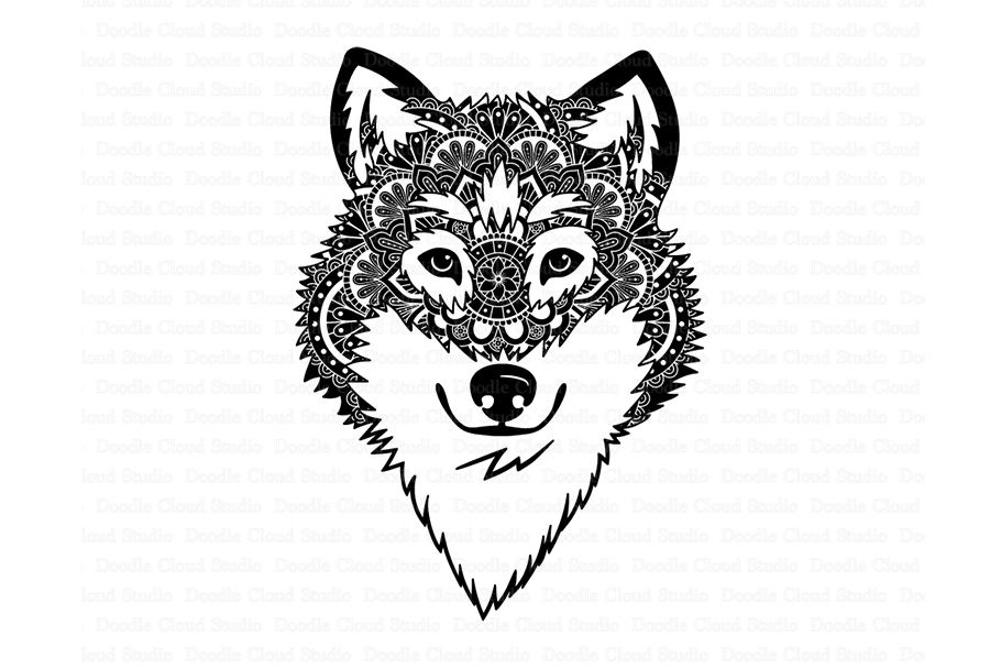 Wolf SVG, Wolf Head SVG, Wolf Mandala SVG files By Doodle ...