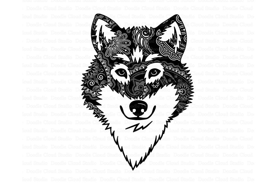 Layered Mandala Wolf Svg Printable - Layered SVG Cut File - Best Free