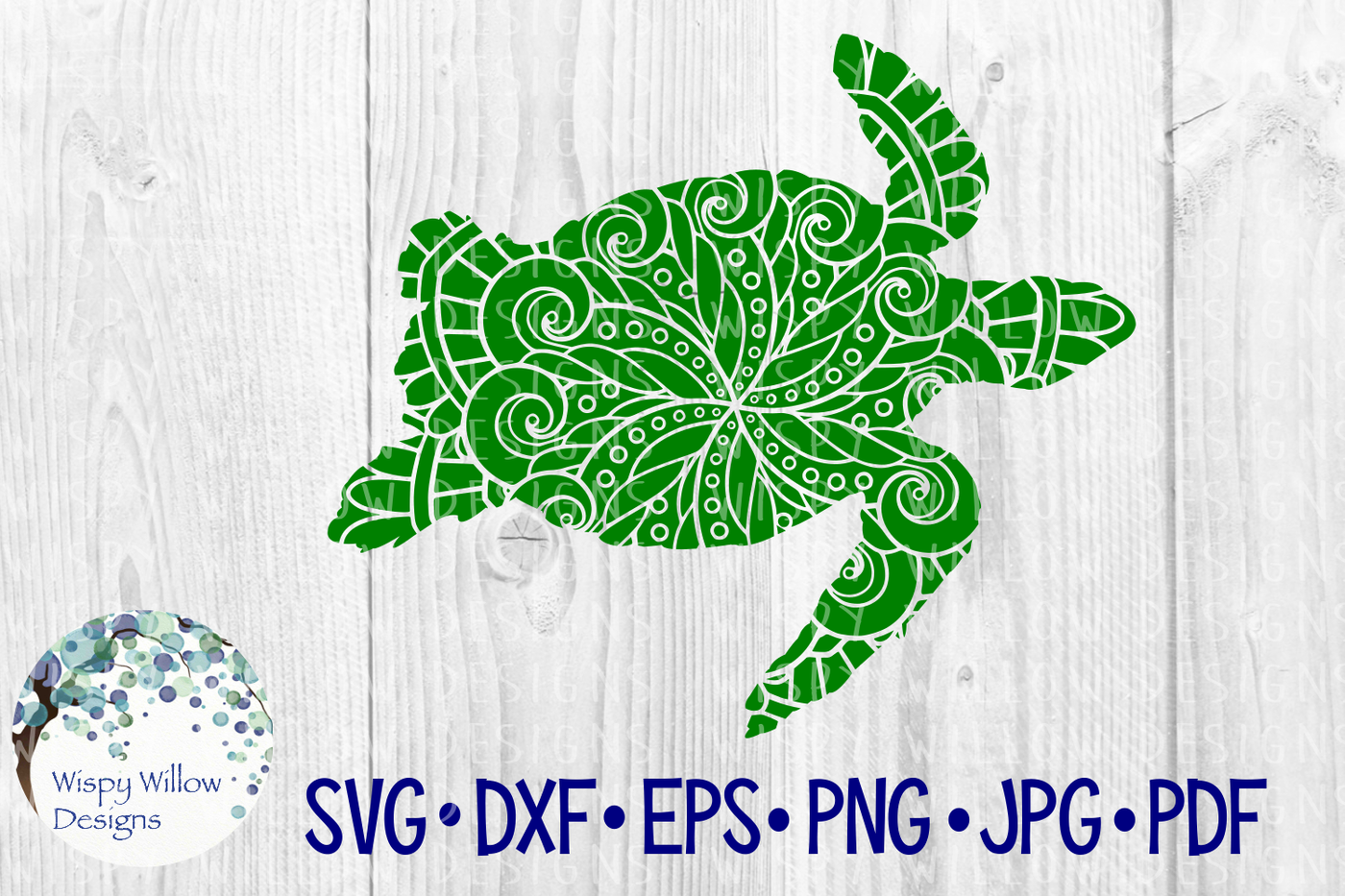Sea Turtle Zentangle Summer Animal Svg Dxf Eps Png Jpg Pdf By Wispy Willow Designs Thehungryjpeg Com
