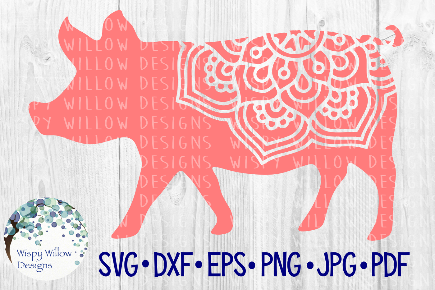 Download Pig Mandala, Farm Animal, SVG/DXF/EPS/PNG/JPG/PDF By Wispy ...