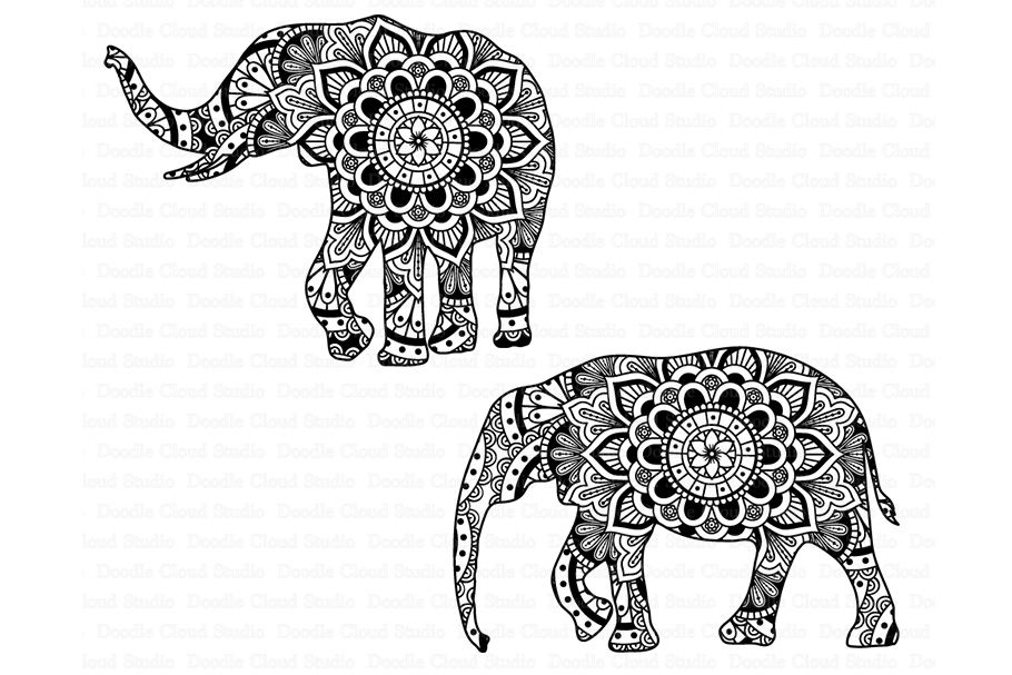 Download Elephant Svg Mandala Svg Elephant Mandala Svg Files By Doodle Cloud Studio Thehungryjpeg Com
