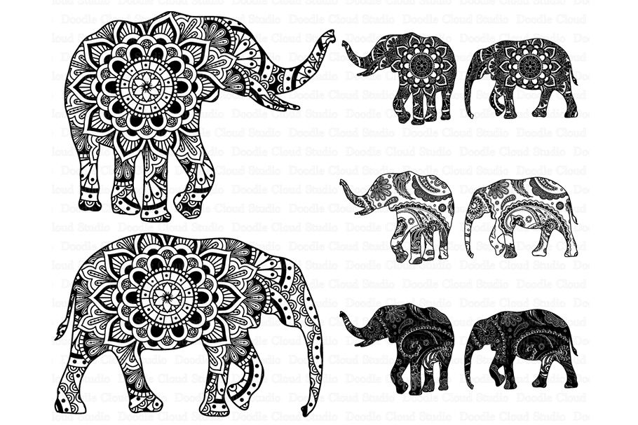 Download Layered Mandala Baby Elephant Svg Printable - SVG Layered