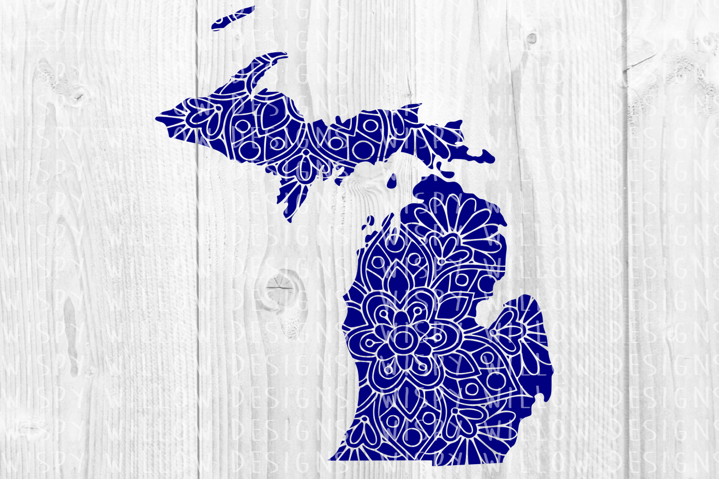 Michigan MI State Floral Mandala SVG/DXF/EPS/PNG/JPG/PDF By Wispy