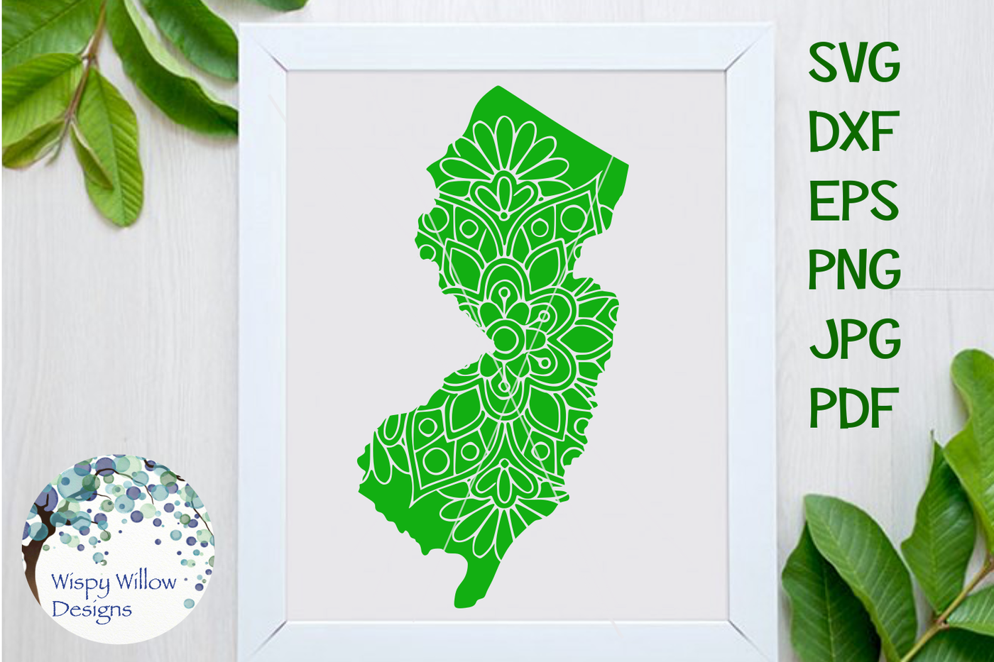 Download New Jersey NJ State Floral Mandala SVG/DXF/EPS/PNG/JPG/PDF ...