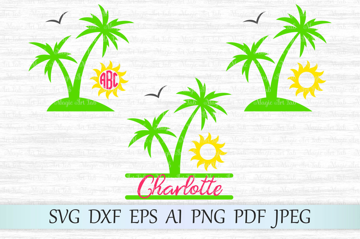 Download Palm, Palm tree SVG, DXF, EPS, AI, PNG, PDF By MagicArtLab | TheHungryJPEG.com