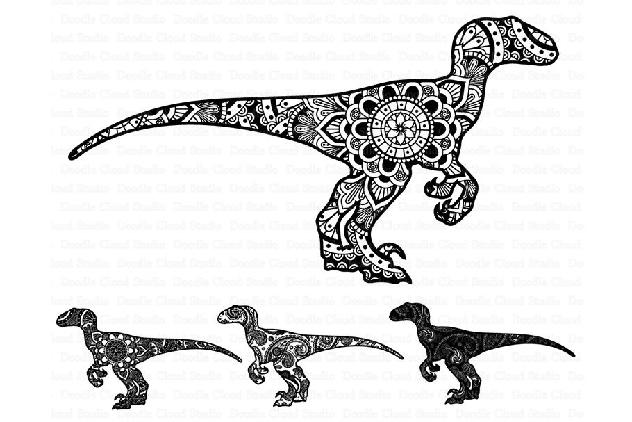 Mandala Dinosaur Svg Raptor Mandala Svg By Doodle Cloud Studio Thehungryjpeg Com