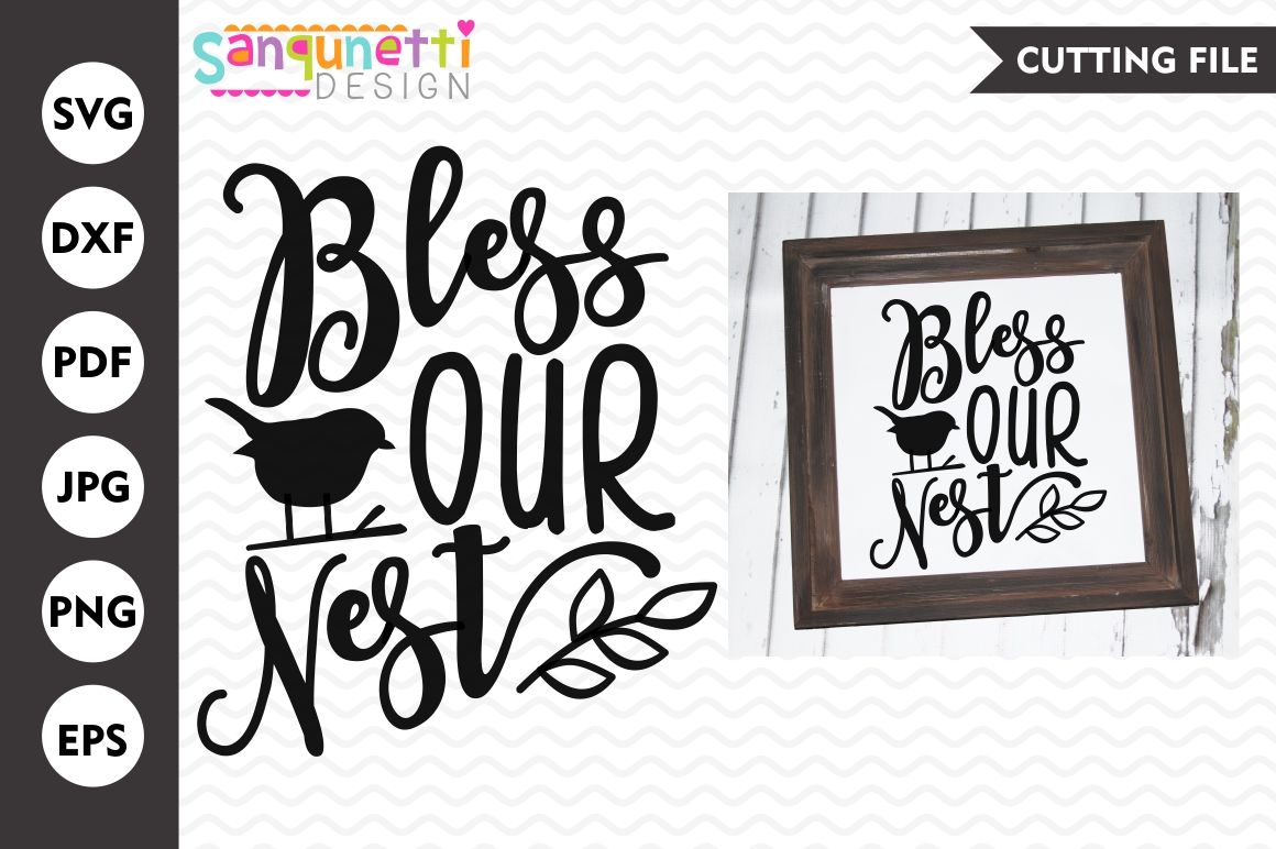 Download Bless our nest svg, home svg, farmhouse, SVG, DXF By ...
