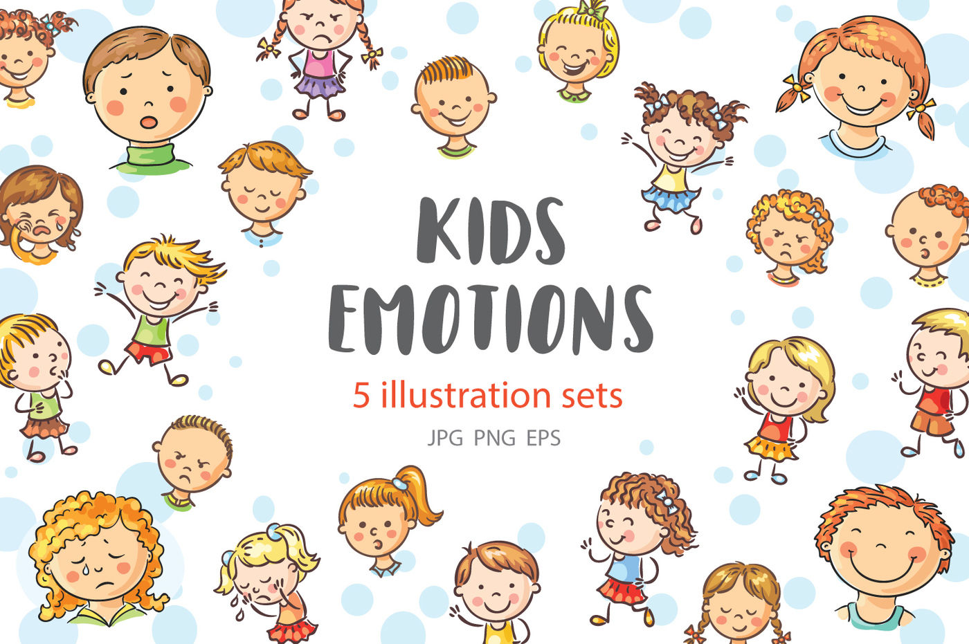 Kids Emotions Bundle, Children With Various Emotion By Optimistic Kids ...