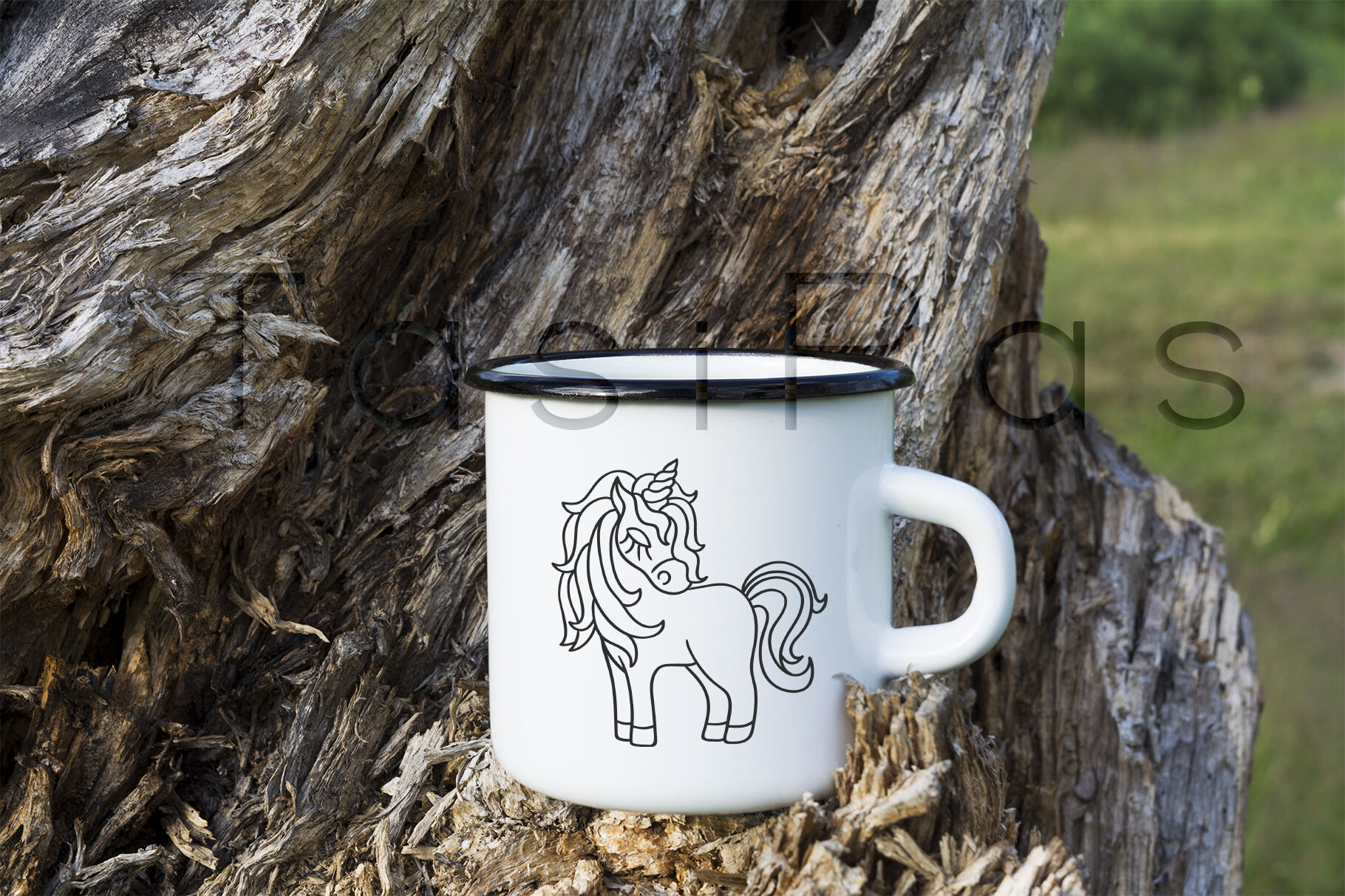 Download Campfire enamel mug mockup with stump. By TasiPas ...