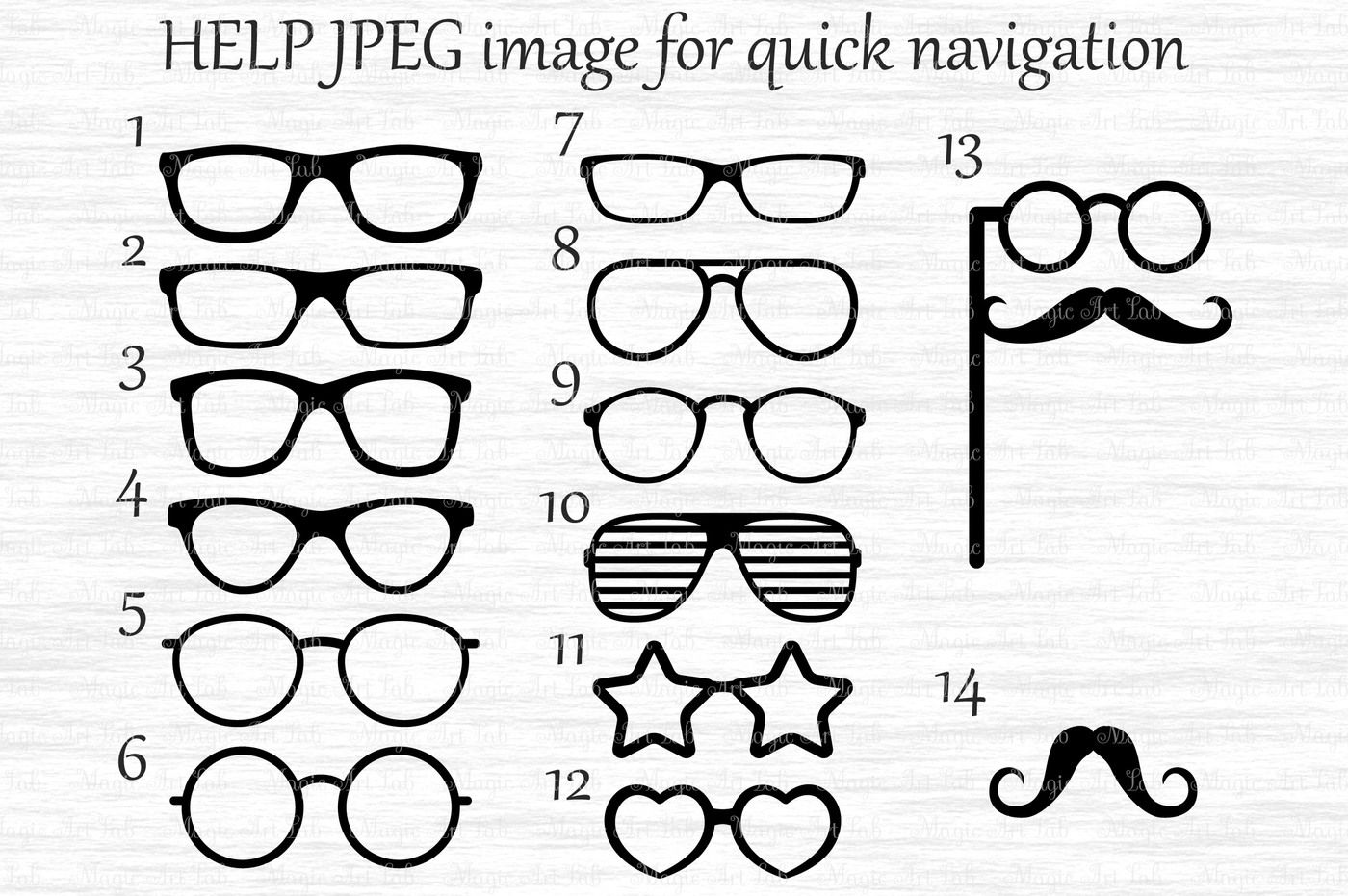 Hipster Glasses Svg Dxf Eps Ai Png Pdf Jpeg By Magicartlab Thehungryjpeg Com