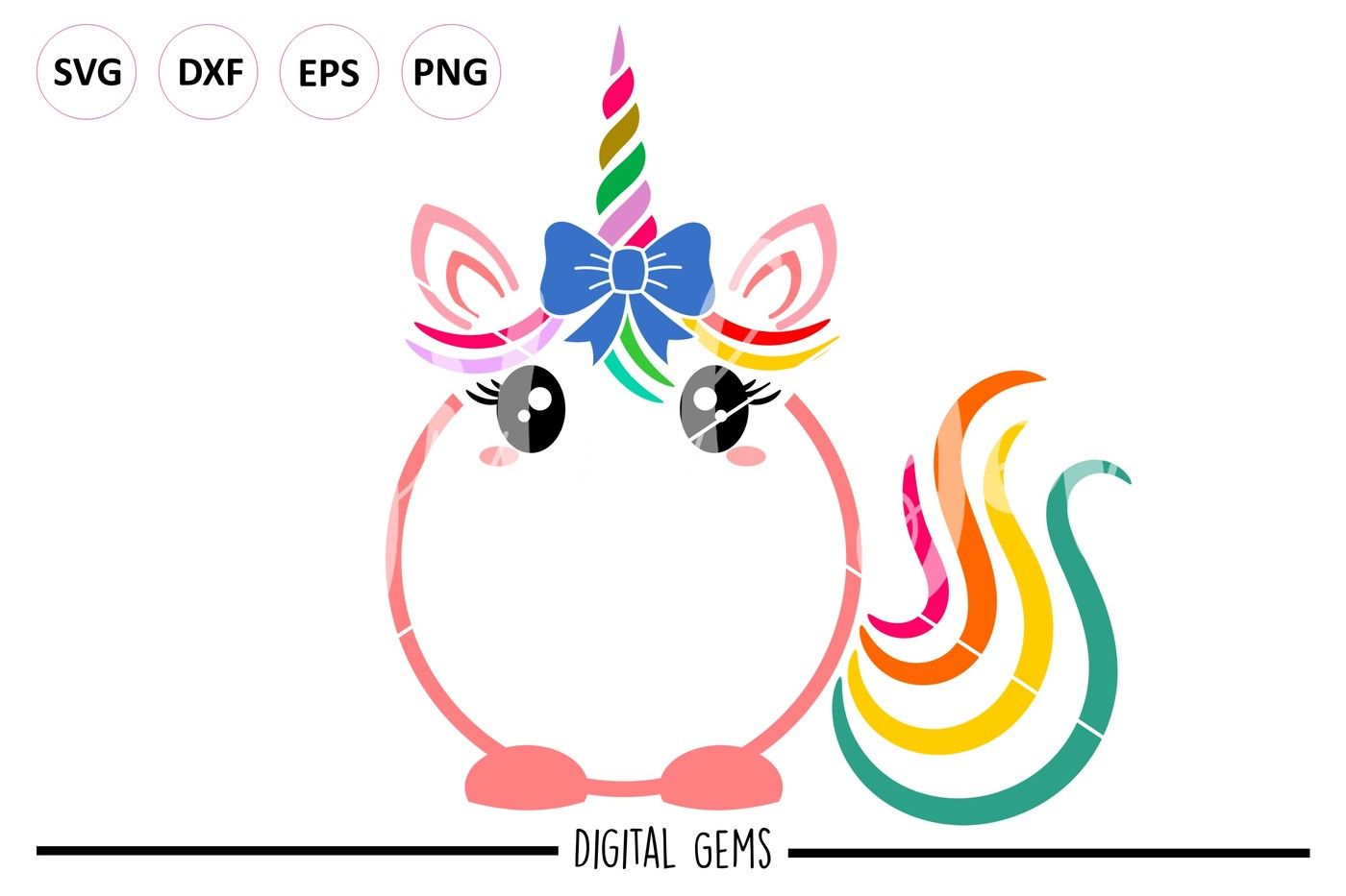 Unicorn SVG / DXF / EPS / PNG Files By Digital Gems | TheHungryJPEG.com