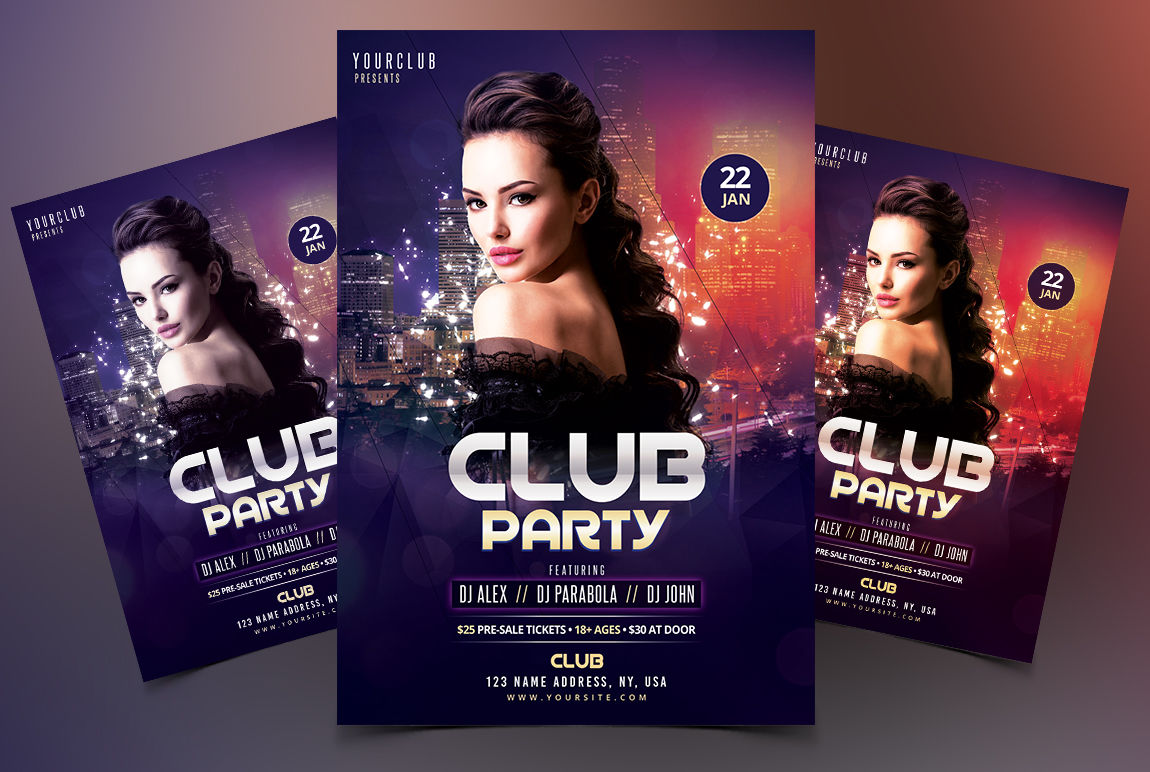 Club Party Dj Psd Flyer Template By Fidan Selmani Thehungryjpeg Com