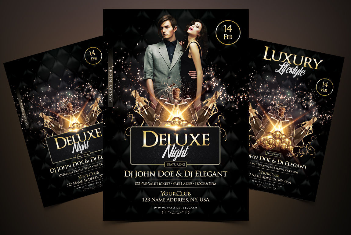 Deluxe Night Luxury Elegant Flyer By Fidan Selmani Thehungryjpeg Com
