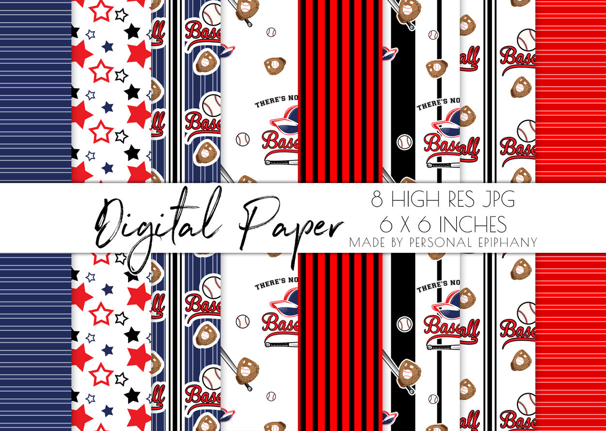 Baseball Pinstripes Free Digital Paper Pack