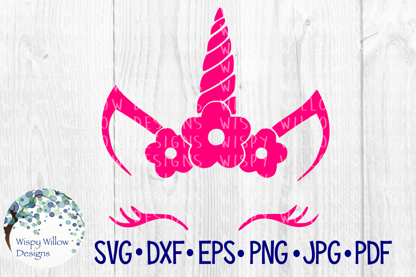 Unicorn Flower Face SVG/DXF/EPS/PNG/JPG/PDF By Wispy ...