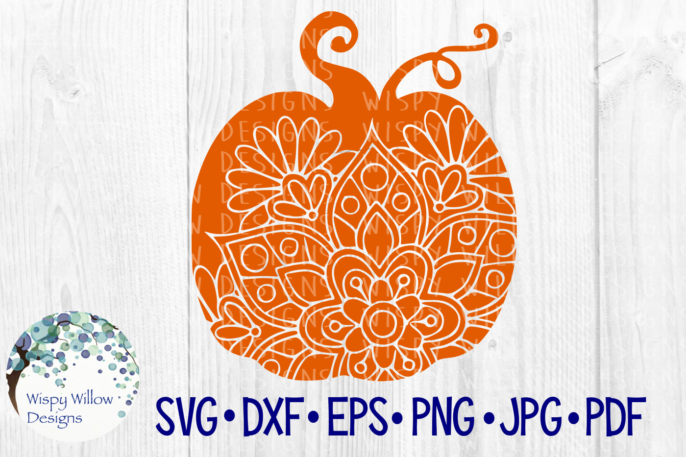 Download Pumpkin Mandala, Fall, Zentangle SVG/DXF/EPS/PNG/JPG/PDF By Wispy Willow Designs | TheHungryJPEG.com