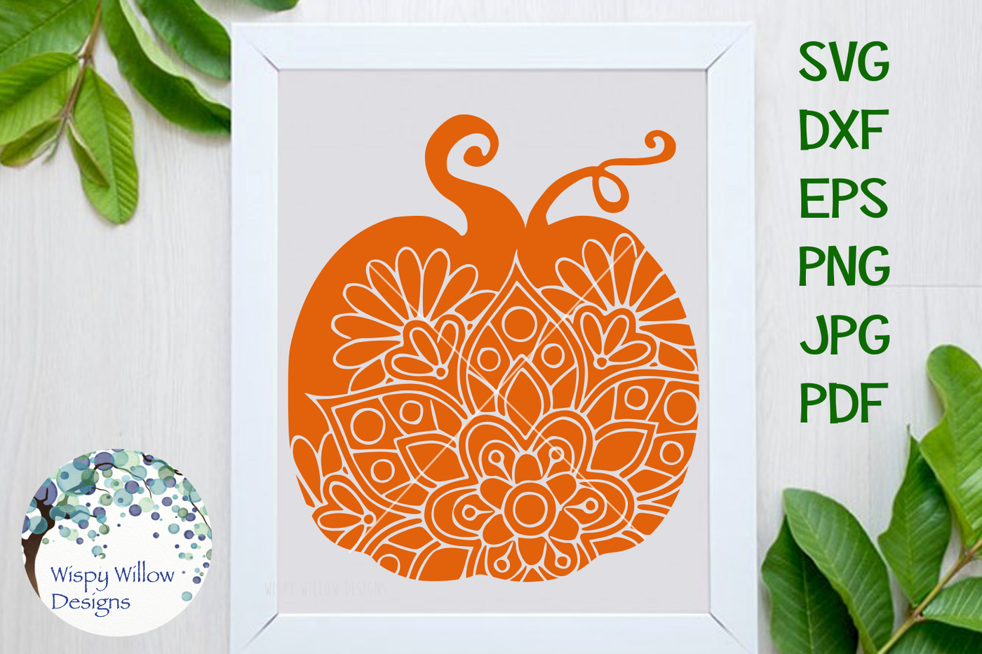 Download Pumpkin Mandala Fall Zentangle Svg Dxf Eps Png Jpg Pdf By Wispy Willow Designs Thehungryjpeg Com
