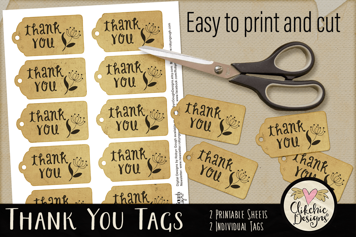 Printable Thank You Gift Tags By Clikchic Designs
