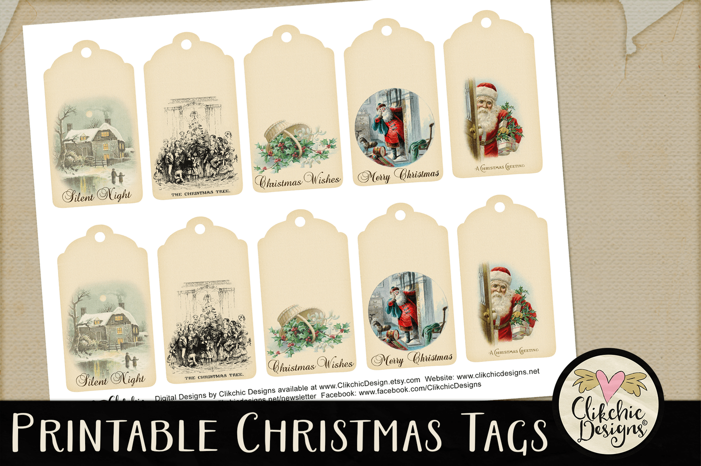 10 Viral Vintage Christmas Gift Tags Printable Free